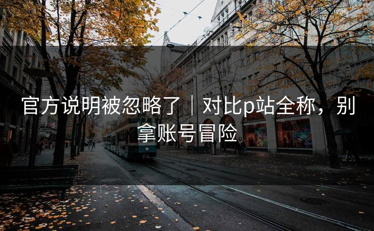 官方说明被忽略了｜对比p站全称，别拿账号冒险