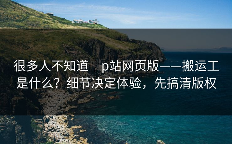 很多人不知道｜p站网页版——搬运工是什么？细节决定体验，先搞清版权