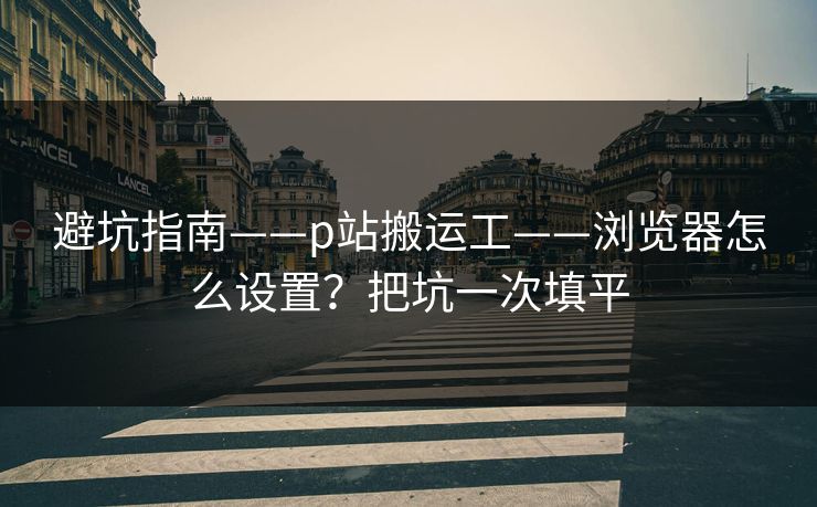 避坑指南——p站搬运工——浏览器怎么设置？把坑一次填平