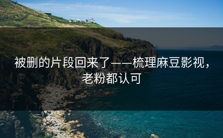 被删的片段回来了——梳理麻豆影视，老粉都认可