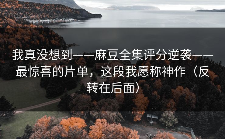 我真没想到——麻豆全集评分逆袭——最惊喜的片单，这段我愿称神作（反转在后面）