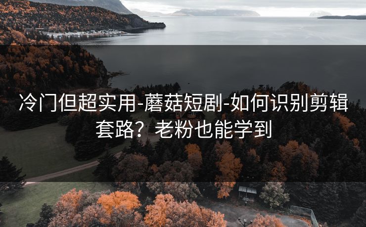 冷门但超实用-蘑菇短剧-如何识别剪辑套路？老粉也能学到